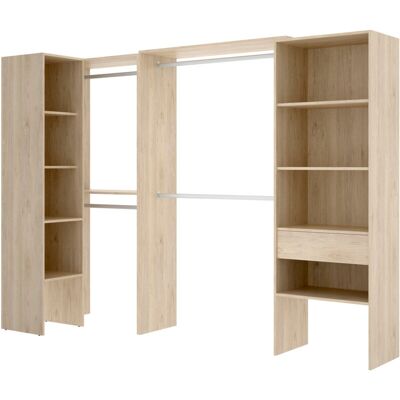 MIRAKEMUEBLE Composición Vestidor Esquinero Con 1 Cajón Estantes Natural - Suit 1 MIRAKEMUEBLE Composición Vestidor Esquinero Con 1 Cajón Estantes Natural - Suit 1
