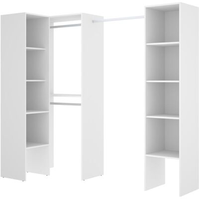 Mirakemueble - Composición Vestidor Esquinero Con Estantes Blanco - Suit 3 Mirakemueble - Composición Vestidor Esquinero Con Estantes Blanco - Suit 3