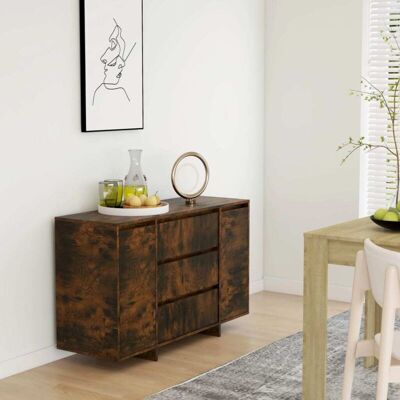 Aparador Con 3 Cajones Roble Ahumado 120x41x75 Cm Vidaxl Aparador Con 3 Cajones Roble Ahumado 120x41x75 Cm Vidaxl