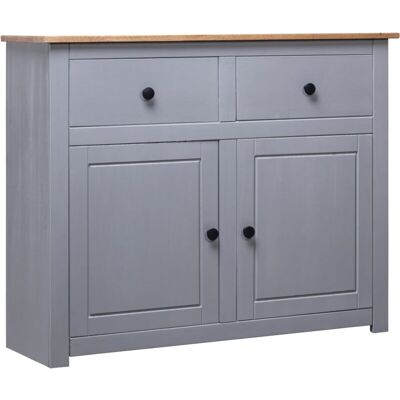 Vidaxl - Aparador De Madera Maciza Pino Estilo Panamá Gris 93x40x80 Cm Vidaxl - Aparador De Madera Maciza Pino Estilo Panamá Gris 93x40x80 Cm