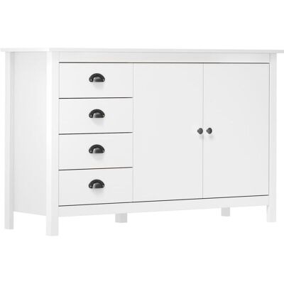 Vidaxl - Mesita De Noche Hill Madera Maciza De Pino Blanco 130x40x80 Cm Vidaxl - Mesita De Noche Hill Madera Maciza De Pino Blanco 130x40x80 Cm