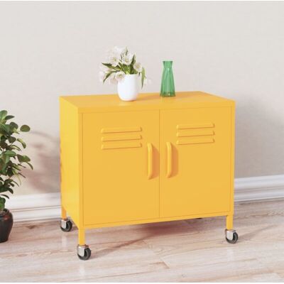 vidaXL Gabinete de Almacenamiento Amarillo Mostaza - Resistente, Estante Ajustable, Movilidad vidaXL Gabinete de Almacenamiento Amarillo Mostaza - Resistente, Estante Ajustable, Movilidad