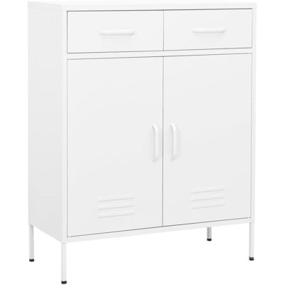 Vidaxl - Armario Almacenamiento Acero Blanco 80x35x101,5 Cm Vidaxl - Armario Almacenamiento Acero Blanco 80x35x101,5 Cm