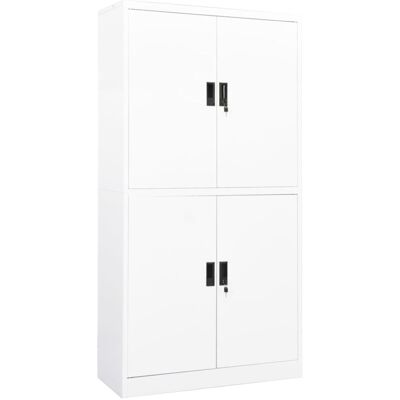 Armario De Oficina De Acero Blanco 90x40x180 Cm Vidaxl Armario De Oficina De Acero Blanco 90x40x180 Cm Vidaxl