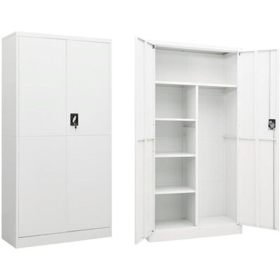 Vidaxl - Armario De Taquilla De Acero Blanco 90x40x180 Cm Vidaxl - Armario De Taquilla De Acero Blanco 90x40x180 Cm