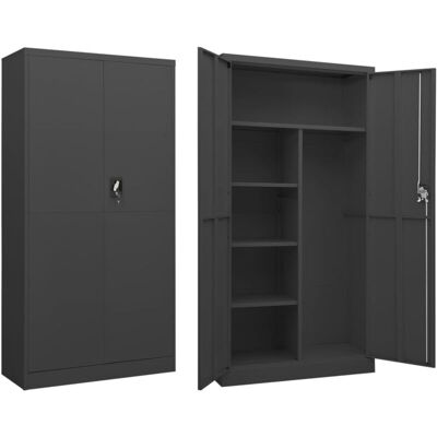 Vidaxl - Armario De Taquilla De Acero Gris Antracita 90x40x180 Cm Vidaxl - Armario De Taquilla De Acero Gris Antracita 90x40x180 Cm