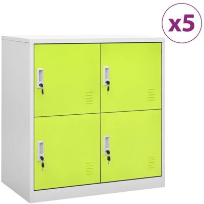 Vidaxl - Armarios Taquilla 5 Uds De Acero Gris Y Verde 90x45x92,5 Cm Vidaxl - Armarios Taquilla 5 Uds De Acero Gris Y Verde 90x45x92,5 Cm