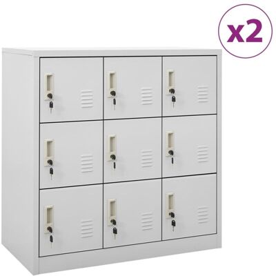 Vidaxl - Armarios Taquilla 2 Uds De Acero Gris Claro 90x45x92,5 Cm Vidaxl - Armarios Taquilla 2 Uds De Acero Gris Claro 90x45x92,5 Cm