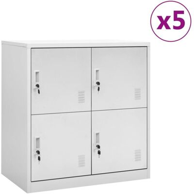Vidaxl - Armarios Taquilla 5 Uds De Acero Gris Claro 90x45x92,5 Cm Vidaxl - Armarios Taquilla 5 Uds De Acero Gris Claro 90x45x92,5 Cm