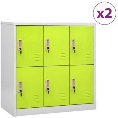 Vidaxl - Armarios Taquilla 2 Uds De Acero Gris Y Verde 90x45x92,5 Cm Vidaxl - Armarios Taquilla 2 Uds De Acero Gris Y Verde 90x45x92,5 Cm