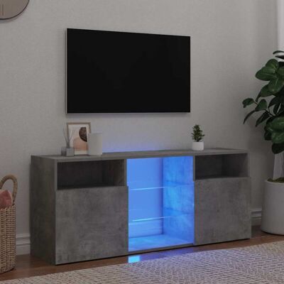 Vidaxl - Mueble De Tv Con Luces Led Gris Hormigón 120x30x50 Cm Vidaxl - Mueble De Tv Con Luces Led Gris Hormigón 120x30x50 Cm