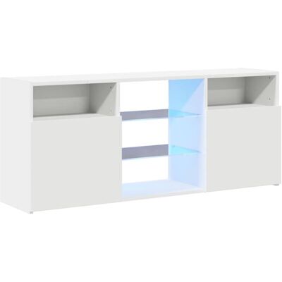 Vidaxl - Mueble Para Tv Con Luces Led Blanco 120x30x50 Cm Vidaxl - Mueble Para Tv Con Luces Led Blanco 120x30x50 Cm
