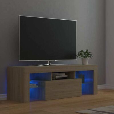 Vidaxl - Mueble De Tv Con Luces Led Roble Sonoma 120x35x40 Cm Vidaxl - Mueble De Tv Con Luces Led Roble Sonoma 120x35x40 Cm