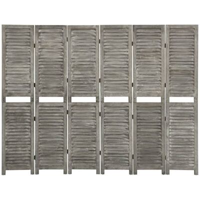 Biombo De 6 Paneles De Madera Maciza Gris 214x166 Cm Vidaxl Biombo De 6 Paneles De Madera Maciza Gris 214x166 Cm Vidaxl