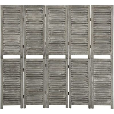 Biombo De 5 Paneles De Madera Maciza Gris 179x166 Cm Vidaxl Biombo De 5 Paneles De Madera Maciza Gris 179x166 Cm Vidaxl
