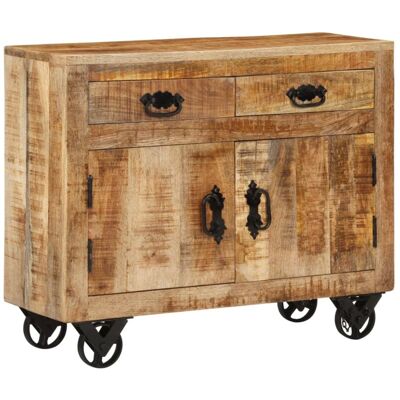 Vidaxl - Aparador De Madera Maciza De Mango Sin Tratar 80x30x65 Cm Vidaxl - Aparador De Madera Maciza De Mango Sin Tratar 80x30x65 Cm
