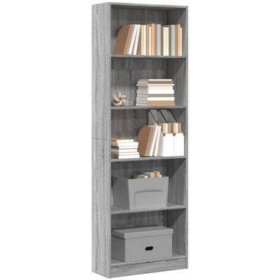 Estantería De Madera De Ingeniería Gris Sonoma 60x24x176 Cm Vidaxl Estantería De Madera De Ingeniería Gris Sonoma 60x24x176 Cm Vidaxl