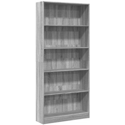 Estantería De Madera De Ingeniería Gris Sonoma 80x24x176 Cm Vidaxl Estantería De Madera De Ingeniería Gris Sonoma 80x24x176 Cm Vidaxl