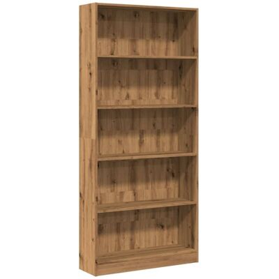 Estantería De Madera De Ingeniería Roble Artesanal 80x24x176 Cm Vidaxl Estantería De Madera De Ingeniería Roble Artesanal 80x24x176 Cm Vidaxl