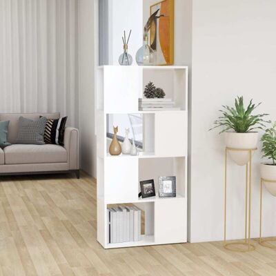 Vidaxl - Librería Separador Madera Contrachapada Blanco 60x24x124,5 Cm Vidaxl - Librería Separador Madera Contrachapada Blanco 60x24x124,5 Cm