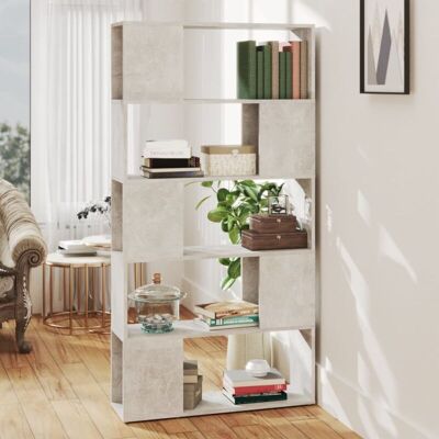Vidaxl - Librería Separador Contrachapada Gris Hormigón 80x24x155 Cm Vidaxl - Librería Separador Contrachapada Gris Hormigón 80x24x155 Cm