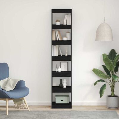 Estantería moderna de roble negro de Vidaxl - 40x30x198 cm - Estantería Estantería moderna de roble negro de Vidaxl - 40x30x198 cm - Estantería