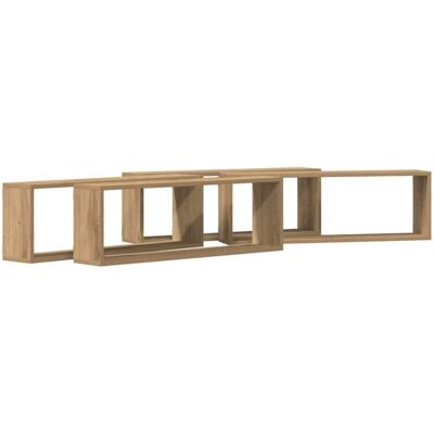vidaXL Juego de Estantes - 4 Estantes de Madera Duradera - Decoración Moderna vidaXL Juego de Estantes - 4 Estantes de Madera Duradera - Decoración Moderna