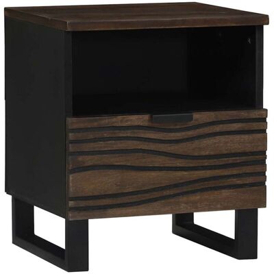 Vidaxl - Armario De Noche Nogal 40 X 33 X 46 Cm Madera Maciza De Mango Vidaxl - Armario De Noche Nogal 40 X 33 X 46 Cm Madera Maciza De Mango