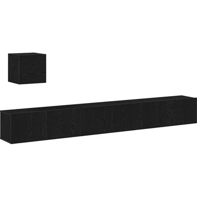 Vidaxl Gabinete de TV de Pared - Negro - Madera de Ingeniería Resistente Vidaxl Gabinete de TV de Pared - Negro - Madera de Ingeniería Resistente