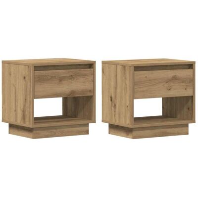Mesita de Noche de Madera 2 pcs Marrón - Mesita Mesita de Noche de Madera 2 pcs Marrón - Mesita