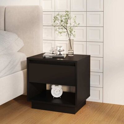 Mesita De Noche Madera Contrachapada Negro 45x34x44 Cm Vidaxl Mesita De Noche Madera Contrachapada Negro 45x34x44 Cm Vidaxl