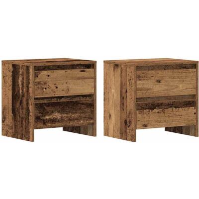 Vidaxl Madera Vieja Estantería de Noche Rústica 2 pcs - Mesita de Noche Vidaxl Madera Vieja Estantería de Noche Rústica 2 pcs - Mesita de Noche