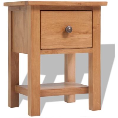 vidaXL Mesita de Noche de Roble Macizo - Mesa de noche - Mesita vidaXL Mesita de Noche de Roble Macizo - Mesa de noche - Mesita
