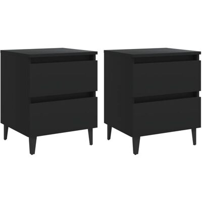 Mesitas De Noche 2 Uds Madera Contrachapada Negro 40x35x50 Cm Vidaxl Mesitas De Noche 2 Uds Madera Contrachapada Negro 40x35x50 Cm Vidaxl
