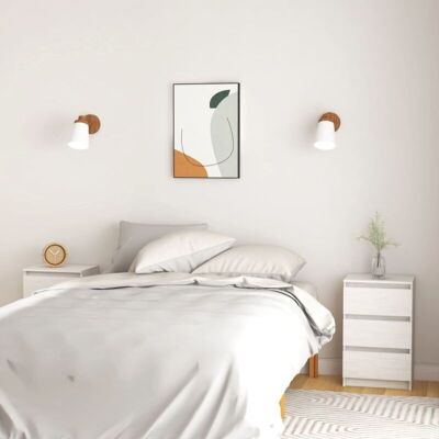 Vidaxl - Mesitas De Noche 2 Uds Madera Maciza Pino Blanco 40x29,5x64 Cm Vidaxl - Mesitas De Noche 2 Uds Madera Maciza Pino Blanco 40x29,5x64 Cm