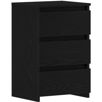 vidaXL Mesita de noche negra - Mesita, 40x35x62.5cm, Negra, Rectangular, 3 Cajones vidaXL Mesita de noche negra - Mesita, 40x35x62.5cm, Negra, Rectangular, 3 Cajones