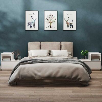 Vidaxl - Mesitas De Noche 2 Uds Madera Maciza De Pino Blanco 60x34x51 Cm Vidaxl - Mesitas De Noche 2 Uds Madera Maciza De Pino Blanco 60x34x51 Cm