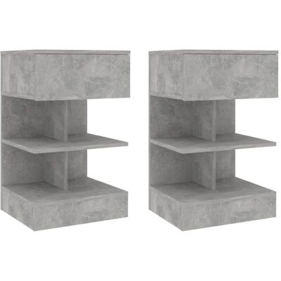 Mesitas De Noche 2 Uds Gris Hormigón 40x35x70 Cm Vidaxl Mesitas De Noche 2 Uds Gris Hormigón 40x35x70 Cm Vidaxl