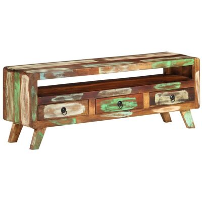 Vidaxl - Mueble De Tv Madera Maciza Reciclada Multicolor 110x30x40 Cm Vidaxl - Mueble De Tv Madera Maciza Reciclada Multicolor 110x30x40 Cm