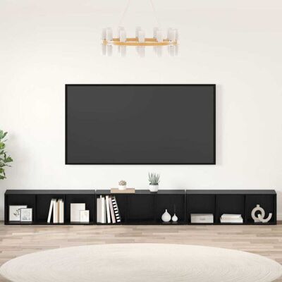 Vidaxl - Gabinete De Tv 3 Pcs Roble Negro 37 X 35 X 107.5 Cm Vidaxl - Gabinete De Tv 3 Pcs Roble Negro 37 X 35 X 107.5 Cm