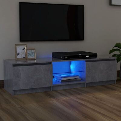 Vidaxl - Mueble De Tv Con Luces Led Gris Hormigón 140x40x36 Cm Vidaxl - Mueble De Tv Con Luces Led Gris Hormigón 140x40x36 Cm