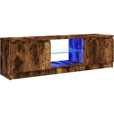 Vidaxl - Mueble De Tv Con Luces Led Roble Ahumado 120x30x36 Cm Vidaxl - Mueble De Tv Con Luces Led Roble Ahumado 120x30x36 Cm
