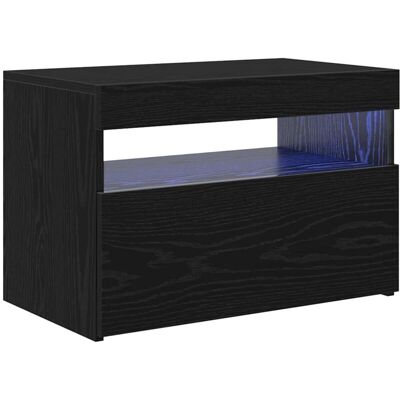 vidaXL Armario de TV de Roble Negro - Mueble con Superficie de 60cm y 2 Compartimentos vidaXL Armario de TV de Roble Negro - Mueble con Superficie de 60cm y 2 Compartimentos
