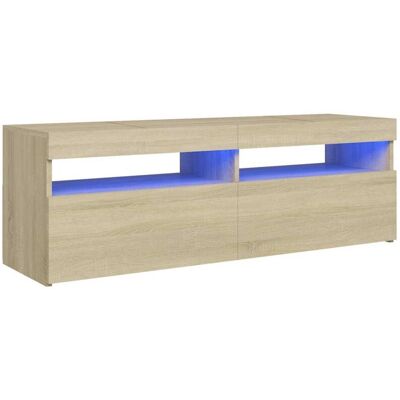 Vidaxl - Mueble De Tv Con Luces Led Roble Sonoma 120x35x40 Cm Vidaxl - Mueble De Tv Con Luces Led Roble Sonoma 120x35x40 Cm