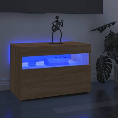 Vidaxl - Mueble De Tv Con Luces Led Roble Sonoma 60x35x40 Cm Vidaxl - Mueble De Tv Con Luces Led Roble Sonoma 60x35x40 Cm