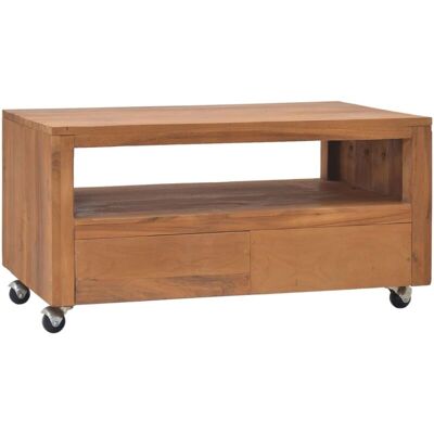 Mueble De Tv Con Ruedas Madera Maciza De Teca 80x50x42 Cm Vidaxl Mueble De Tv Con Ruedas Madera Maciza De Teca 80x50x42 Cm Vidaxl