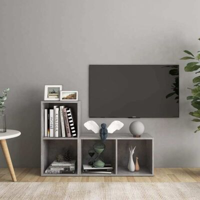 Vidaxl - Muebles De Salón 2 Piezas Madera Ingeniería Gris Hormigón Vidaxl - Muebles De Salón 2 Piezas Madera Ingeniería Gris Hormigón