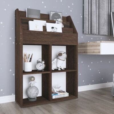 Vidaxl - Revistero De Niños Madera Ingeniería Roble Ahumado 71x30x114 Cm Vidaxl - Revistero De Niños Madera Ingeniería Roble Ahumado 71x30x114 Cm