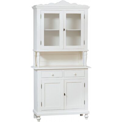 BISCOTTINI Vitrina Alacena De Madera Maciza De Tilo Acabada Con Efecto Blanco Envejecido 107x43x28 Cm BISCOTTINI Vitrina Alacena De Madera Maciza De Tilo Acabada Con Efecto Blanco Envejecido 107x43x28 Cm