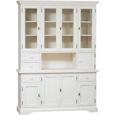 BISCOTTINI Vitrina Country De Madera Maciza De Tilo Acabado Con Efecto Blanco Envejecido 156x50x200 Cm BISCOTTINI Vitrina Country De Madera Maciza De Tilo Acabado Con Efecto Blanco Envejecido 156x50x200 Cm